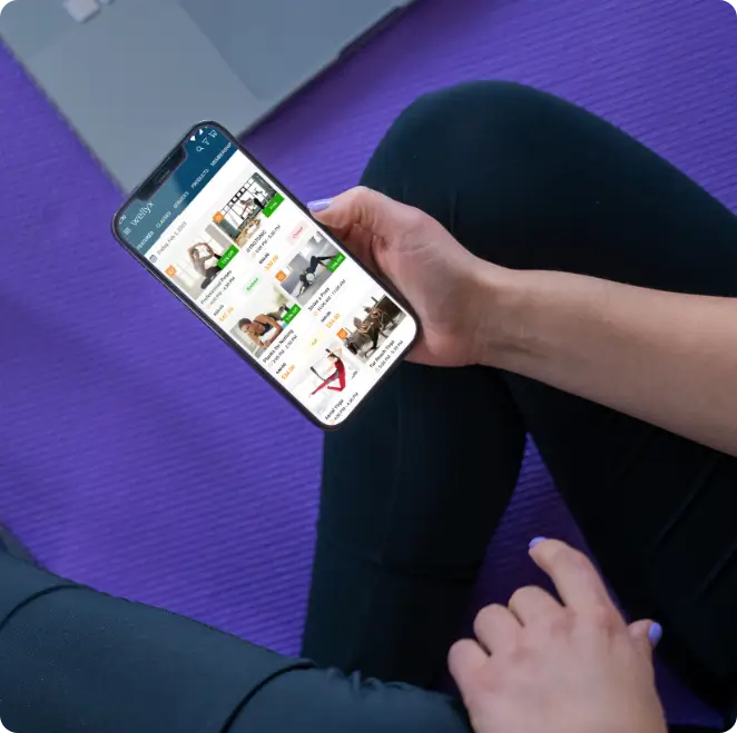 Wellyx yoga studio software with Branded mobile app