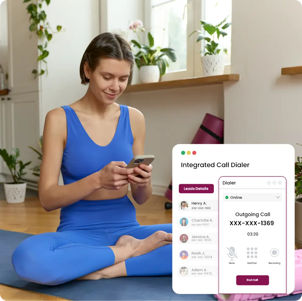 Yoga studio software with Efficient call dialer