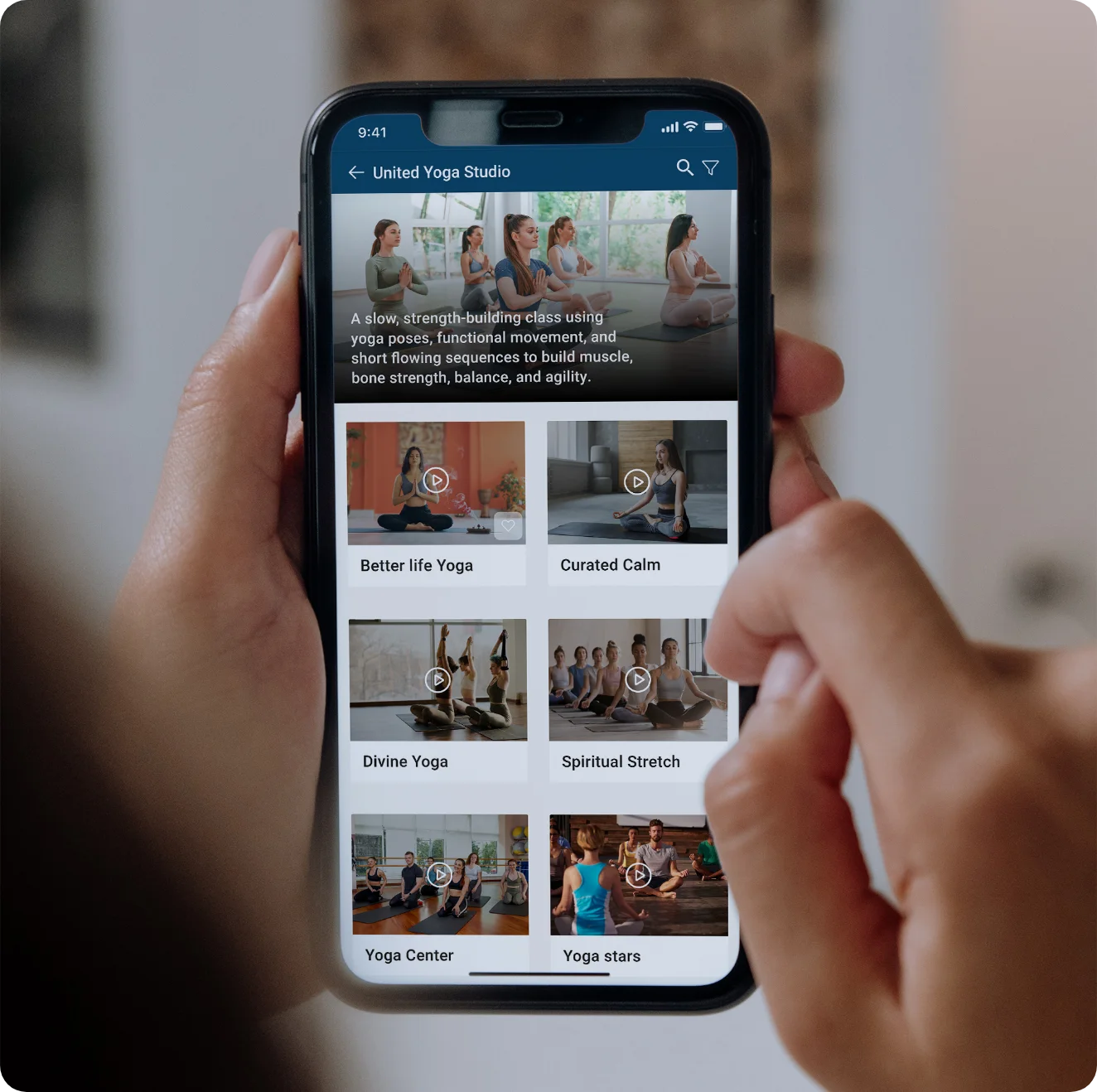 Yoga studio software's personalized widget for video-on-demand